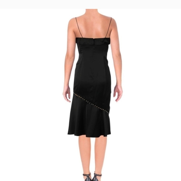 Aidan By Aidan Mattox elegant Pearl trim Satin Dress​​​ 4 Homecoming NWT - Picture 3 of 15
